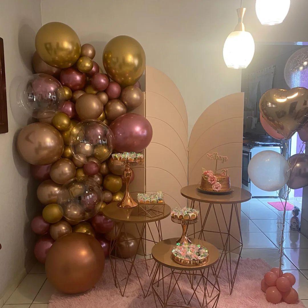 Festejante Mundo Mágico Decorações Decoração Rose Gold 