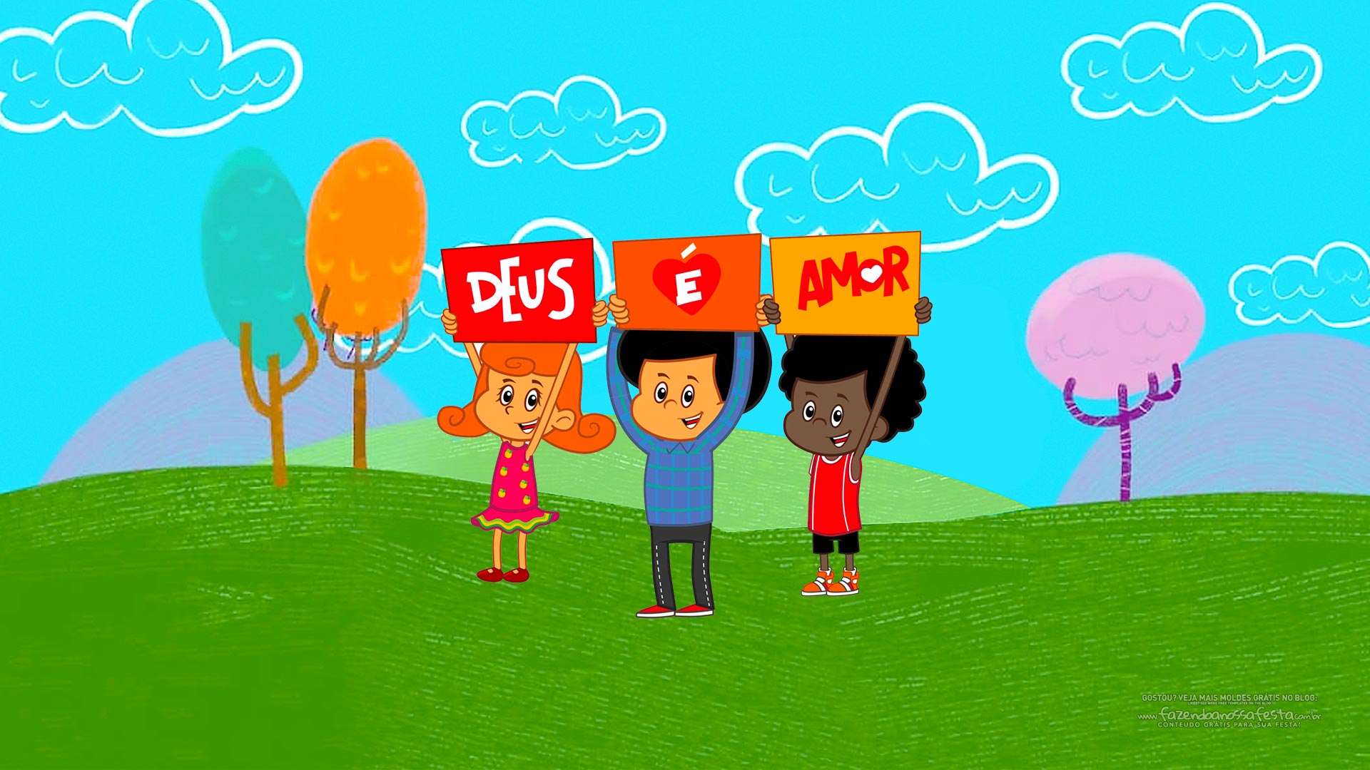 3 Palavrinhas Versão Cartaz convite animado em vídeo