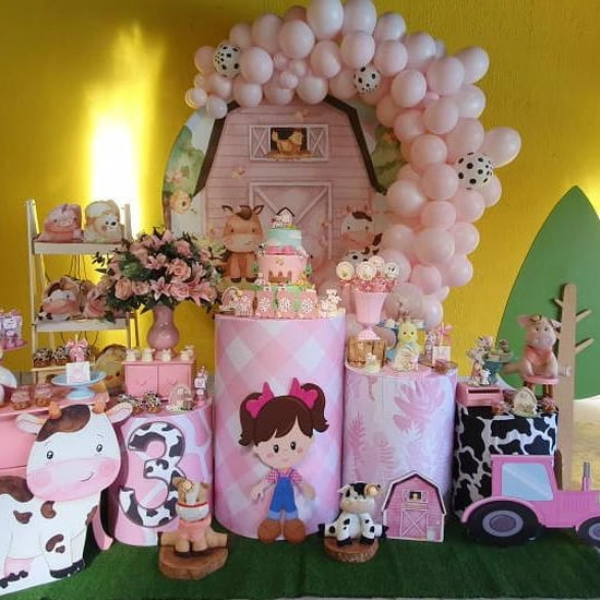 Decoração Fazendinha Rosa