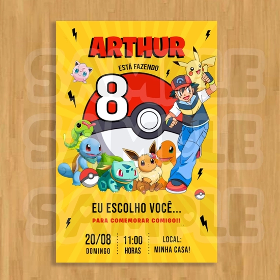 CONVITE DIGITAL POKEMON VIRTUAL ANIVERSÁRIO