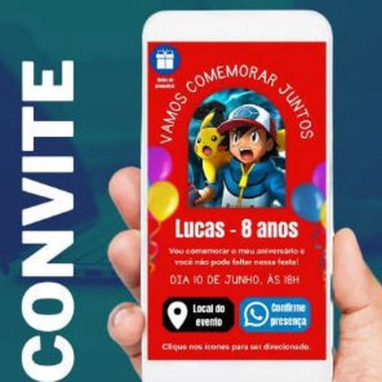 Convite Digital Interativo com confirmação de presença  + brinde Foto