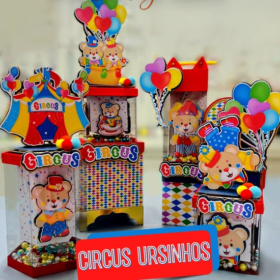 Kit Personalizados Vitrine - Circus Ursinhos